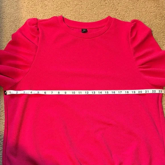 NWOT SHEIN Curve Pink Long Sleeve Top Size 1XL - Picture 5 of 7